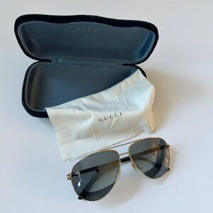 GUCCI GG0137S 002 61[]13 140 Black Gold - Men's Sunglasses